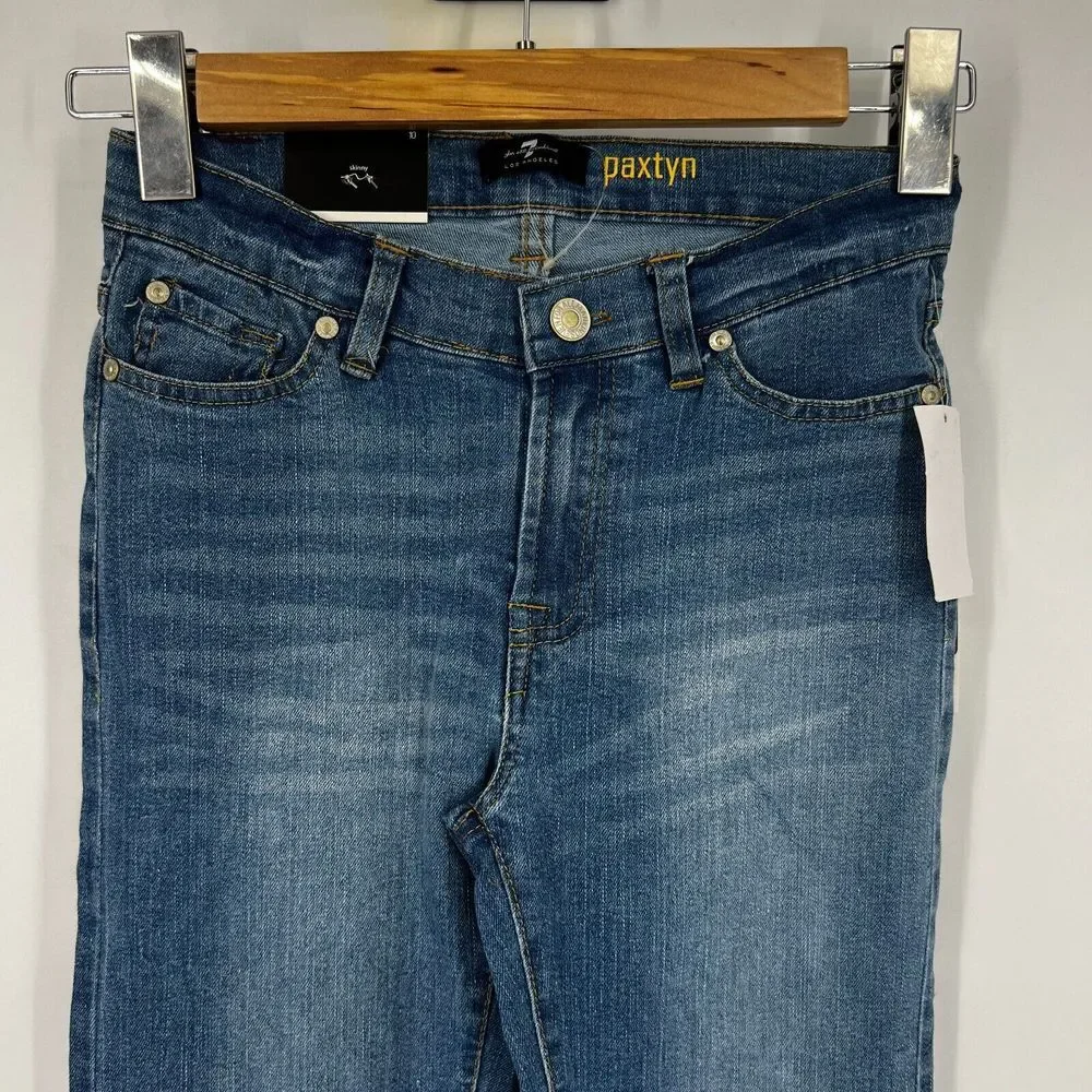7 for all Mankind Jeans Girls Size 10 Paxtyn Skinny Blue Stretch Denim Dream NWT